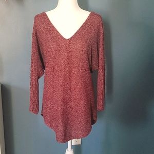 Burgundy v-neck sweater